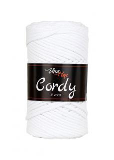 Příze Cordy 8002, 3 mm - bílá