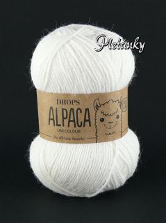 Příze DROPS Alpaca uni colour 1101 - bílá