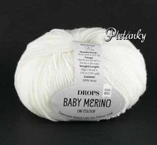 Příze DROPS Baby merino uni color 01 - bílá