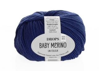 Příze DROPS Baby merino uni color 30 - tmavá modrá