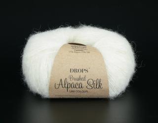 Příze DROPS Brushed Alpaca Silk 01 - smetanová
