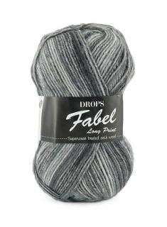 Příze DROPS Fabel Long Print 602 - stříbrná liška