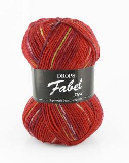 Příze DROPS Fabel Print 159 - červená chili