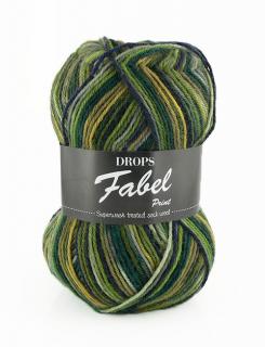 Příze DROPS Fabel Print 542 - zelená