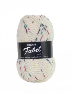 Příze DROPS Fabel Print 925 - jahody se smetanou