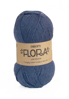 Příze DROPS Flora uni colour 10 - tmavá modrá
