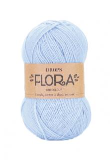 Příze DROPS Flora uni colour 14 - ledově modrá