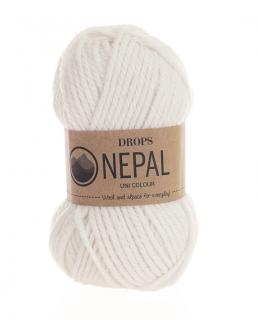 Příze DROPS Nepal uni colour 1101 - bílá