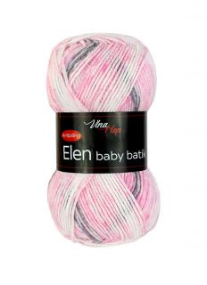 Příze Elen baby batik 5110 -bílá, růžová, šedá