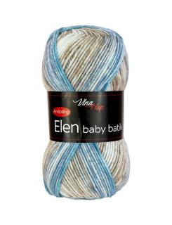 Příze Elen baby batik 5111 -bílá, modrá, béžová