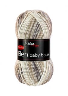 Příze Elen baby batik 5112 - bílá, odstíny hnědé