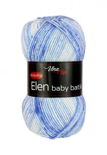 Příze Elen baby batik 5114 - bílá, odstíny modré