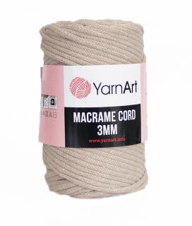 Příze Macrame Cord 753, 3 mm - světlá béžová