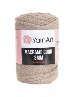 Příze Macrame Cord 768, 3 mm - světle hnědá