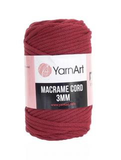 Příze Macrame Cord 781, 3 mm - tmavá  červená