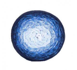 Příze Macrame Cotton Spectrum 1316 - bílá, odstíny modré