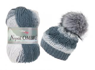 Příze Nepál Ombré - 7415 odstíny šedé