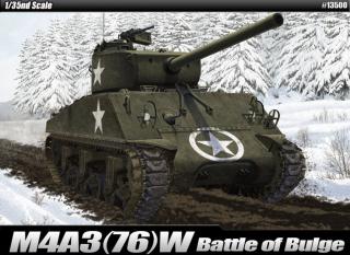 Academy - M4A3 (76)W Sherman, US Army, Bitva v Ardenách, Model Kit 13500, 1/35