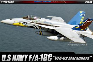 Academy - McDonnell Douglas F/A-18C Hornet, US NAVY, VFA-82  ‎Marauders , Model Kit 12534, 1/72