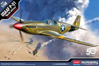 Academy - North American P-51 Mustang, USAAF,  North Africa , Model Kit 12338, 1/48