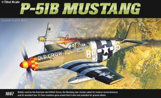 Academy - North American P-51B Mustang, USAAF, Model Kit 12464, 1/72