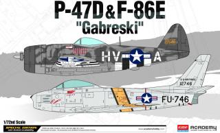 Academy - Republic P-47D Thunderbolt & North American F-86E Sabre, Francis Stanley Gabreski , Model Kit 12530, 1/72