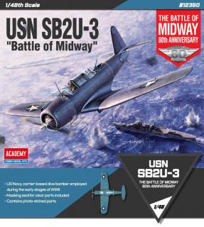 Academy - Vought SB2U Vindicator, USN,  Battle of Midway , Model Kit letadlo 12350, 1/48