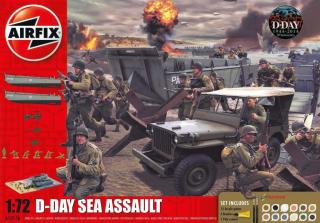 Airfix - diorama vylodění v Normandii, D-Day 75th Anniversary Sea Assault, Gift Set A50156A, 1/72