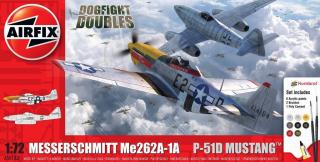 Airfix - Messerschmitt Me262 & P-51D Mustang Dogfight Double, Gift Set  A50183, 1/72