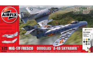 Airfix - set letounů Mikojan-Gurevič Mig-17F Fresco, Douglas A-4B Skyhawk, Dogfight Double, Gift Set A50185, 1/72