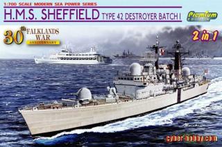 Dragon - HMS SHEFFIELD (FALKLANDS WAR), Model Kit loď 7133, 1/700