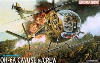 Dragon - OH-6A CAYUSE w/CREW, Model Kit vrtulník 3310, 1/35