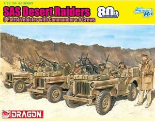 Dragon -  SAS 4X4 Truck Unit w/Commander and Crews (SAS 80th Anniversary), Model Kit military 6931, 1/35