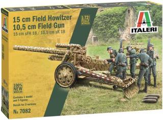 Italeri - 15 cm Field Howitzer / 10,5 cm Field Gun, Model Kit 7082, 1/72
