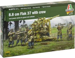 Italeri - figurky a 8.8 cm Flak 37, Wargames military 15771, 1/56