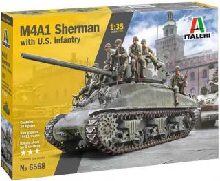 Italeri - M4A1 Sherman s americkou pěchotou, Model kit 6568, 1/35