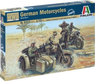 Italeri - WWII - GERMAN MOTORCYCLES, Model Kit figurky 6121, 1/72