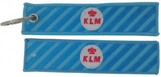 MegaKey - přívěsek  KLM - retro - oboustranný, vyšívaný, 13 x 3 cm