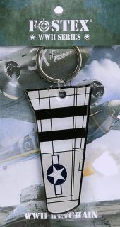 MegaKey - přívěsek  křídlo  P-51 Mustang, 8,2 x 4,4 cm