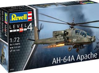 Revell - AH-64A Apache, Plastic ModelKit vrtulník 03824, 1/72