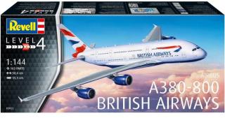 Revell - Airbus A380-800, dopravce British Airways, Plastic ModelKit letadlo 03922, 1/144