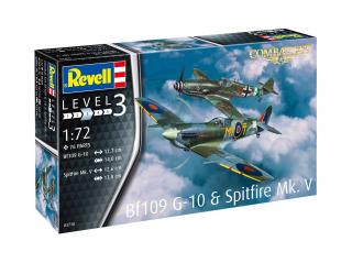 Revell - Bf109G-10 & Spitfire Mk.V, Combat set, ModelSet 63710, 1/72
