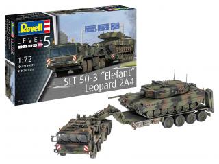 Revell - Faun SLT 50-3 Elefant + Leopard 2A4, Plastic Modelkit 03311, 1/72