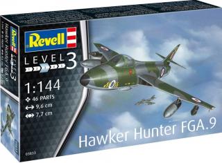 Revell - Hawker Hunter FGA.9, Plastic ModelKit letadlo 03833, 1/144