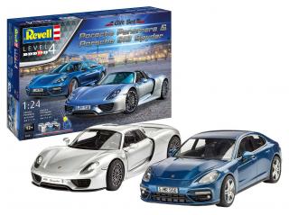 Revell - Porsche Set Porsche Panamera + Porsche 918 Spyder, Gift-Set 05681, 1/24