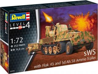 Revell -  sWS mit Flak-Aufbau als Sfl. mit 3,7cm Flak 43, Plastic ModelKit military 03293, 1/72