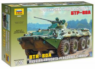 Zvezda - BTR-80A, obojživelné obrněné vozidlo, Model Kit 3560, 1/35