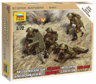 Zvezda - figurky kulomet Vickers s obsluhou, 1939-42, Wargames (WWII) 6167, 1/72