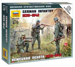 Zvezda - figurky německá pěchota, východní fronta 1941, Wargames (WWII) 6105, 1/72