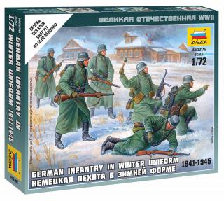 Zvezda - figurky německá pěchota, zimní uniformy, Wargames (WWII) 6198, 1/72